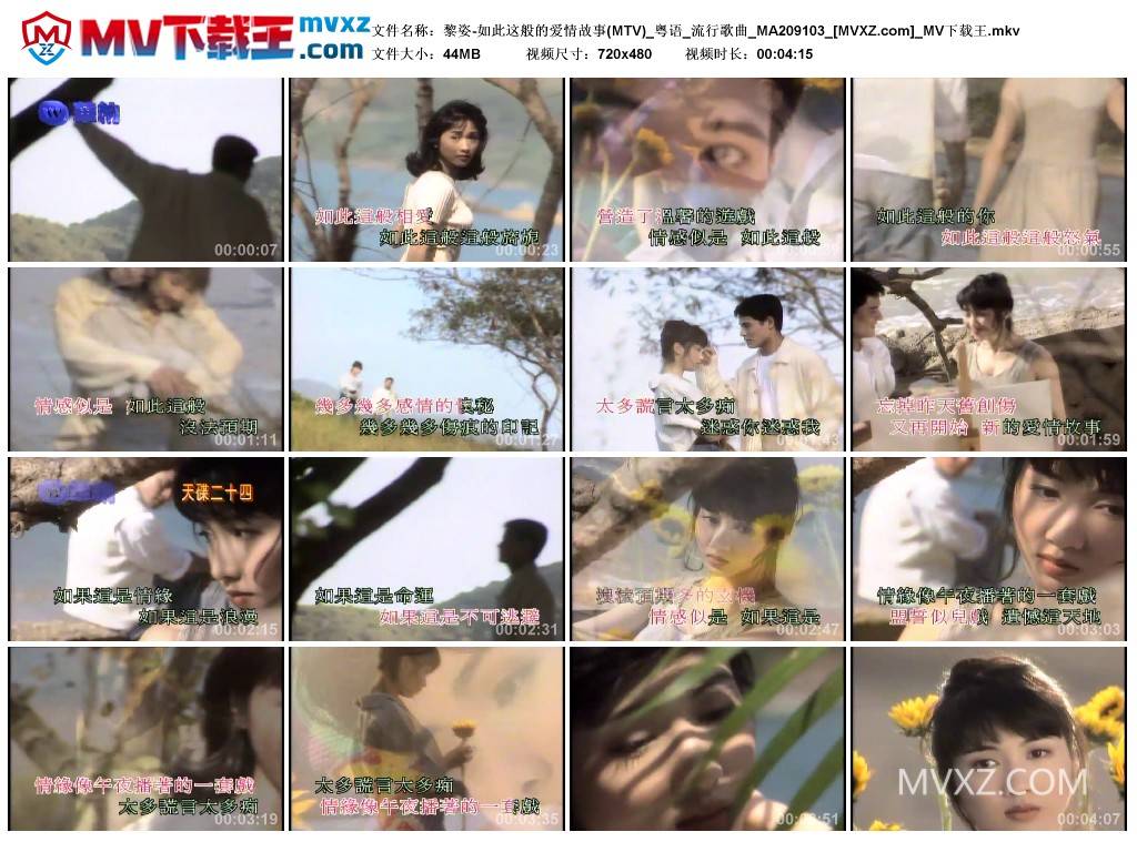 黎姿-如此这般的爱情故事(MTV)_粤语_流行歌曲_MA209103